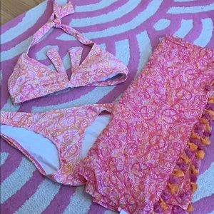 Lilly Pulitzer Ten Speed 3 piece bathing suit set